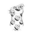 thumbnail image 4 of Yiaed Cool Dog Print Women One Piece Swimsuits Tummy Control One Shoulder Bathing Suits Pattern Ruffle Swimwear-Medium, 4 of 8