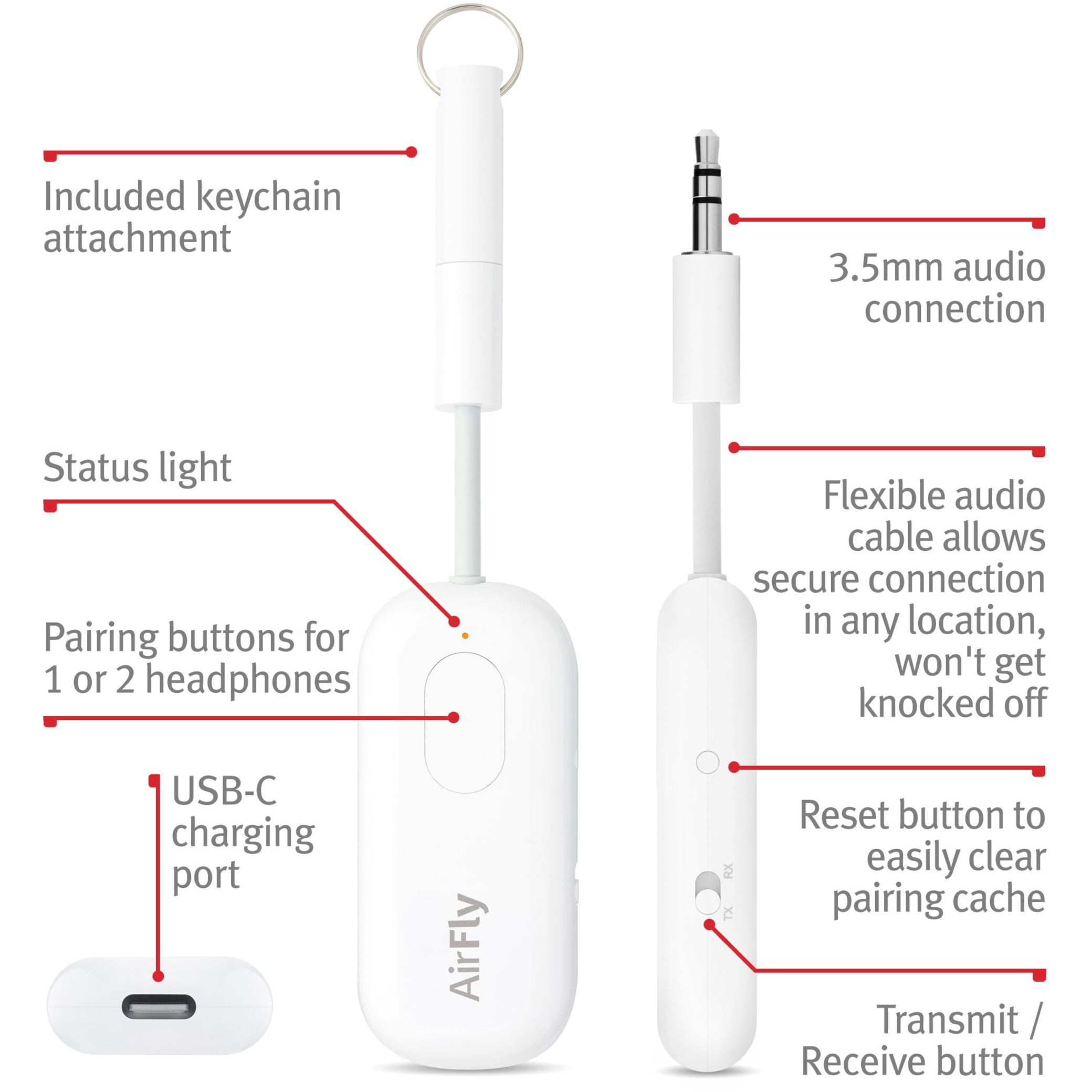 Latter rutine Whirlpool Twelve South AirFly Pro | Wireless Transmitter/Receiver with Audio Sharing  for up to 2 AirPods/Wireless Headphones to Any Audio Jack for use on  Airplanes, Boats or in Gym, Home, auto - Walmart.com