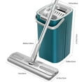 thumbnail image 4 of Juego de trapeadores planos para uso húmedo y seco | Fregona rascadora con cubo | Cabezal giratorio de 360° | Para suelos de madera o baldosas | Depilación de mascotas | 1 fregona + 1 cubo | Azul, 4 of 9