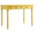thumbnail image 2 of Chelsea Lane Wood Writing Desk 2-Drawer with Helix Legs, Yellow, 2 of 2