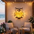 thumbnail image 3 of Lámparas solares de pared con forma de búho | Lámpara de pared decorativa de metal con flores LED | Decoración colgante impermeable para jardín exterior, patio, valla y patio, 3 of 7