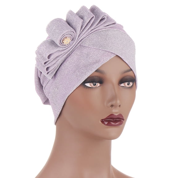 BEFOKA Flower Turban Headwears, Hijab Undercap for Women,Soft Head Wraps Headwears Elastic Cap for Women with Hair Loss