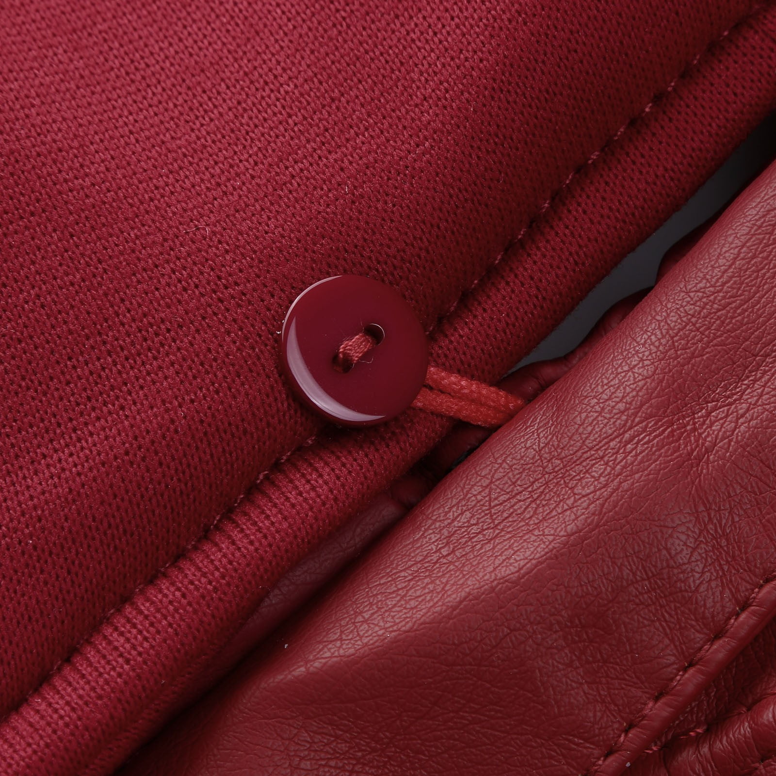 Women's Faux Leather Jacket Plus Size Stand Collar Zipper Outerwear Casual Removable Hoooded Motorcycle Jacket Coats Red 3Xl