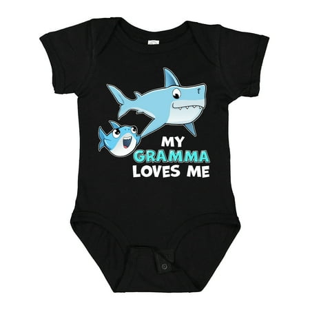 

Inktastic My Gramma Loves Me with Cute Sharks Gift Baby Boy or Baby Girl Bodysuit
