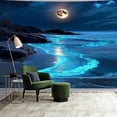 thumbnail image 3 of Gojian Nature Tapestry Forest Tree Sea Cave Wall Hanging, Stream Through Rainforest Landscape Wall Art Tapestry for Bedroom Living room, 3 of 6