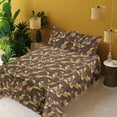 thumbnail image 2 of Ambesonne Plum Flowers Fitted & Flat Sheet with Sham 3 Pcs Set, Vintage Dreamy Floral, Twin XL, Mustard Purple Umber, 2 of 5