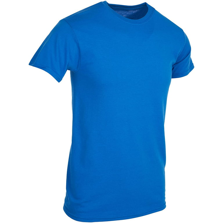 BILLIONHATS 6 Pack Men's Solid Colors Cotton T-Shirts Short Sleeve  Lightweight Tees, Bulk (Royal Blue, Small, s)