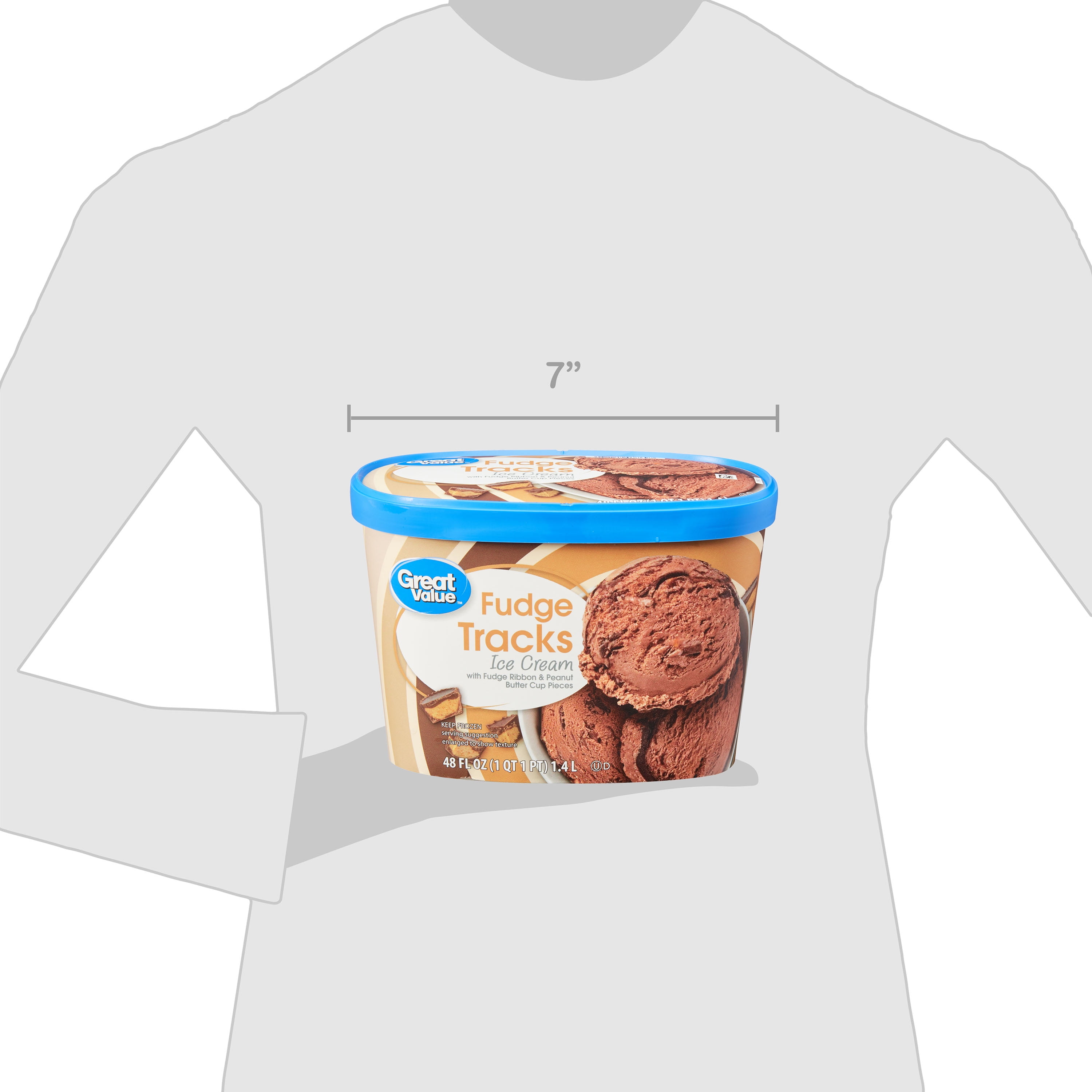 Great Value Fudge Tracks Ice Cream, 48 fl oz