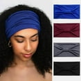 thumbnail image 1 of Visland Lady Headband Solid Color Wide High Elasticity Sweat Absorption Head Wrap for Sports, 1 of 7