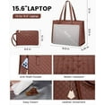 thumbnail image 3 of CNV Lunch Tote Bag for Women, 15.6 Inch Laptop Bag with Insulated Lunch Compartment, Quilted Large Capacity Computer Handbag with Purse for Business, Work, Nurse, Office, Collage, Casual, Black, 3 of 14