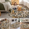 thumbnail image 5 of Cobblestones Round Area Rug 3Ft Washable Small Circle Rugs for Kitchen Entryway, Gravel Rock Natural Stones Pattern Art Non-Slip Carpet Floor Mats Indoor Outdoor Carpet Runner Aesthetic Home Decor, 5 of 8