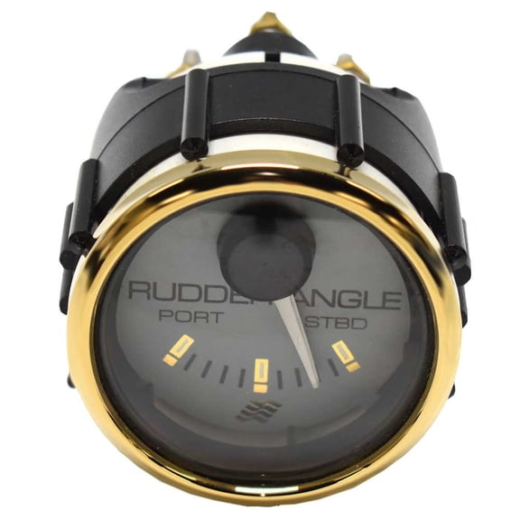 Faria Boat Rudder Angle Gauge DP7769 | 2 Inch Gold / Gray / Black