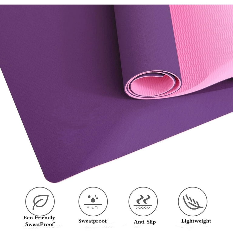 Yoga Mat TPE Workout Mat - Premium 6mm Print Extra Thick Non