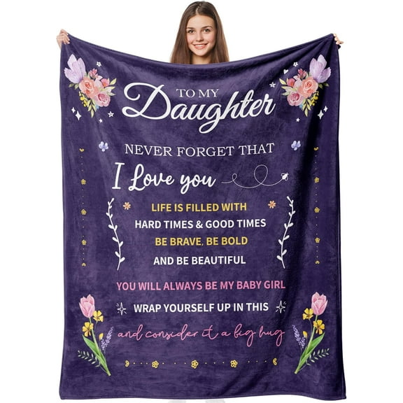 Daughter Gifts from Mom Dad, Gifts for Daughters Adult, Daughter Birthday Gifts, Daughter Gifts Idea, Daughter Gift from Mother Father, Daughter Christmas Valentines Gifts Blanket 50"x60"