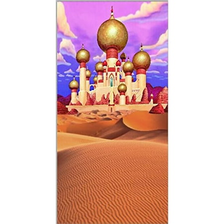 Hellodecor Polyster 5x7ft Arabian Palace Castle Desert Sand Entrance Backgrounds Children Kids Backdrops