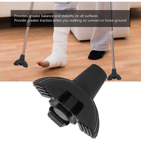 2PCS Walking Cane Tips, Self Standing, Quad Rubber Replacement for Walking Canes -Stable Point, Stand for Cane - Universal 3 Leg Attachment For Walking Aids, Hiking Poles,Canes Outdoor Activities