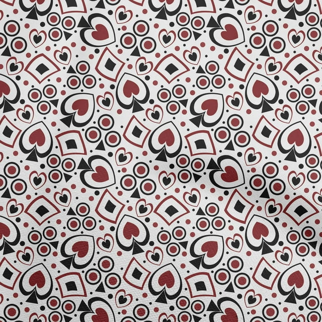 oneOone Silk Tabby Red Fabric Poker Card Sewing Craft Projects Fabric Prints By Yard 42 Inch Wide