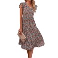 thumbnail image 1 of Vestido De Verano Vestidos de playa para mujer Vestido largo suelto con estampado floral informal (Rojo S) Cgtredaw Para estrenar, 1 of 1