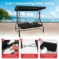 thumbnail image 4 of Barara King Porch Swing for Two,Durable Porch Swings,3 Seat Outdoor Porch Swing with Adjustable Canopy-Black, 4 of 10