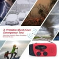 thumbnail image 5 of YOPTOP Solar Hand Crank Dynamo AM/FM/NOAA Weather Radio Camping Survive Kit Charge Emergency  Upgrade 2000mAh  Red, 5 of 5