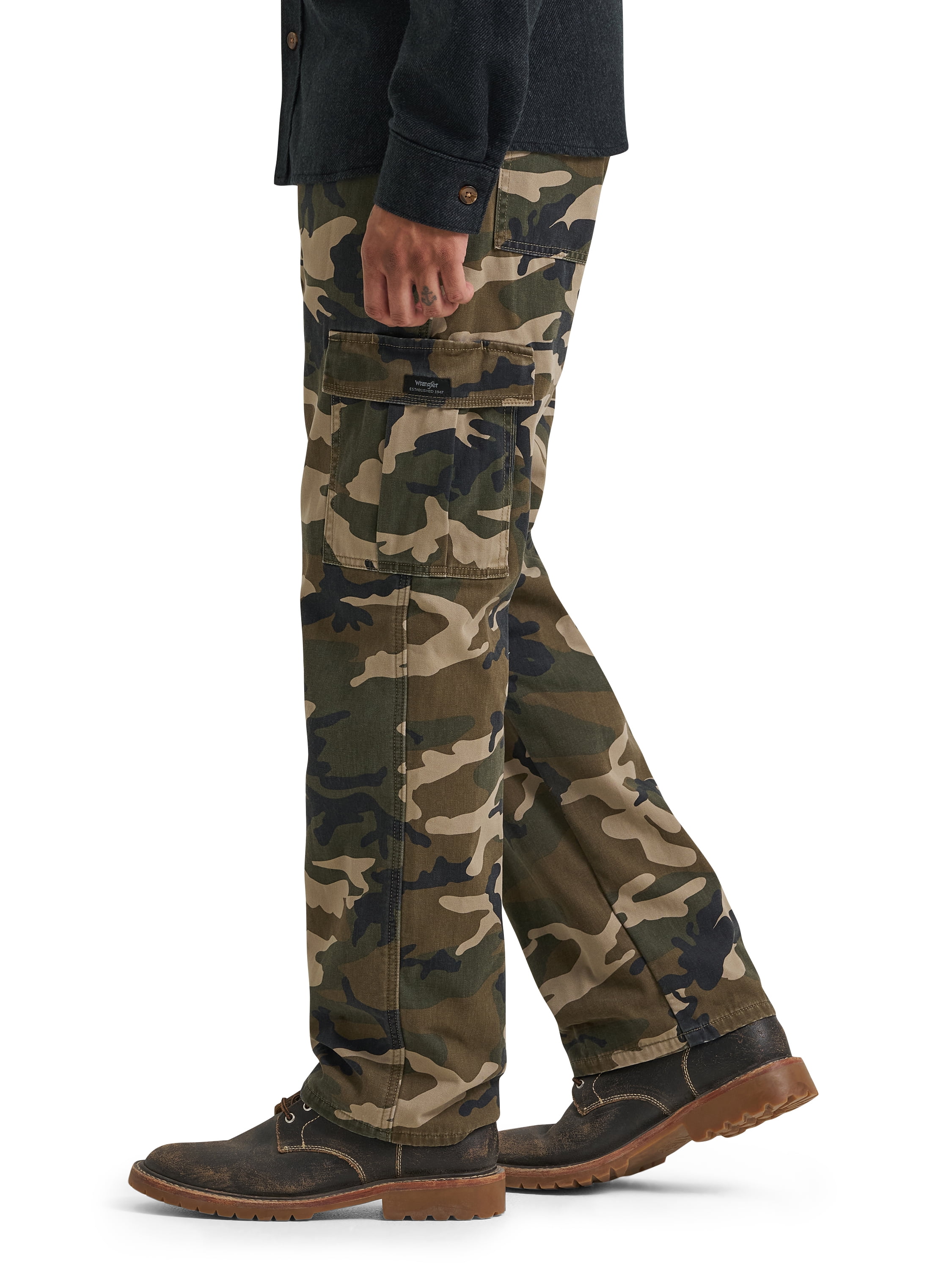 Wrangler Men's and Big Men's Relaxed Fit Fleece Lined Cargo Pant 29X30-48X30