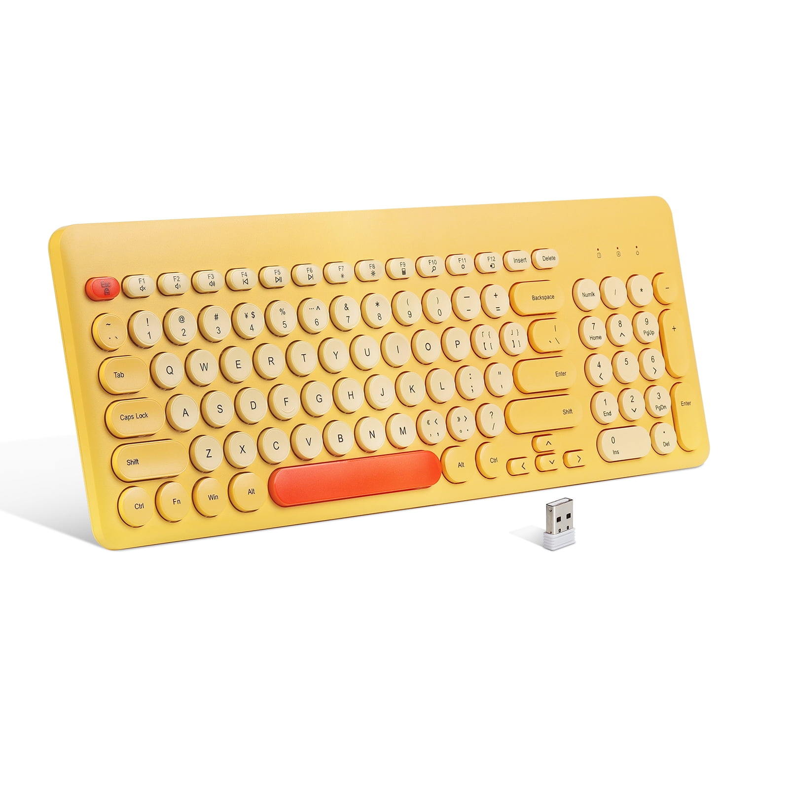 YOCUNKER 2.4G BOW Wireless Silent Keyboard for Desktop Laptop