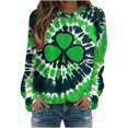 thumbnail image 2 of Up to 65 off!Lolmot St Patricks Day Sweatshirt for Women Fashion Tye-Dye Shirt Pullover Loose Fit Shamrock Clover Print Shirts Casual Irish Gift Holiday Long Sleeve Tops, 2 of 3