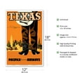 thumbnail image 2 of Texas - Pacifica International Airways - Cowboy - Vintage Airline Travel Poster c.1960 - Master Art Print (Unframed) 12in x 18in, 2 of 4