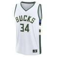 thumbnail image 2 of Youth Fanatics Giannis Antetokounmpo White Milwaukee Bucks Fast Break Replica Player Jersey - Association Edition, 2 of 3