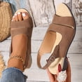 thumbnail image 6 of Viluyesy Womens Heeled Sandals, Peep Toe Low Heels Ankle Strap Summer Slingback Dressy Shoes Brown US9.5, 6 of 9
