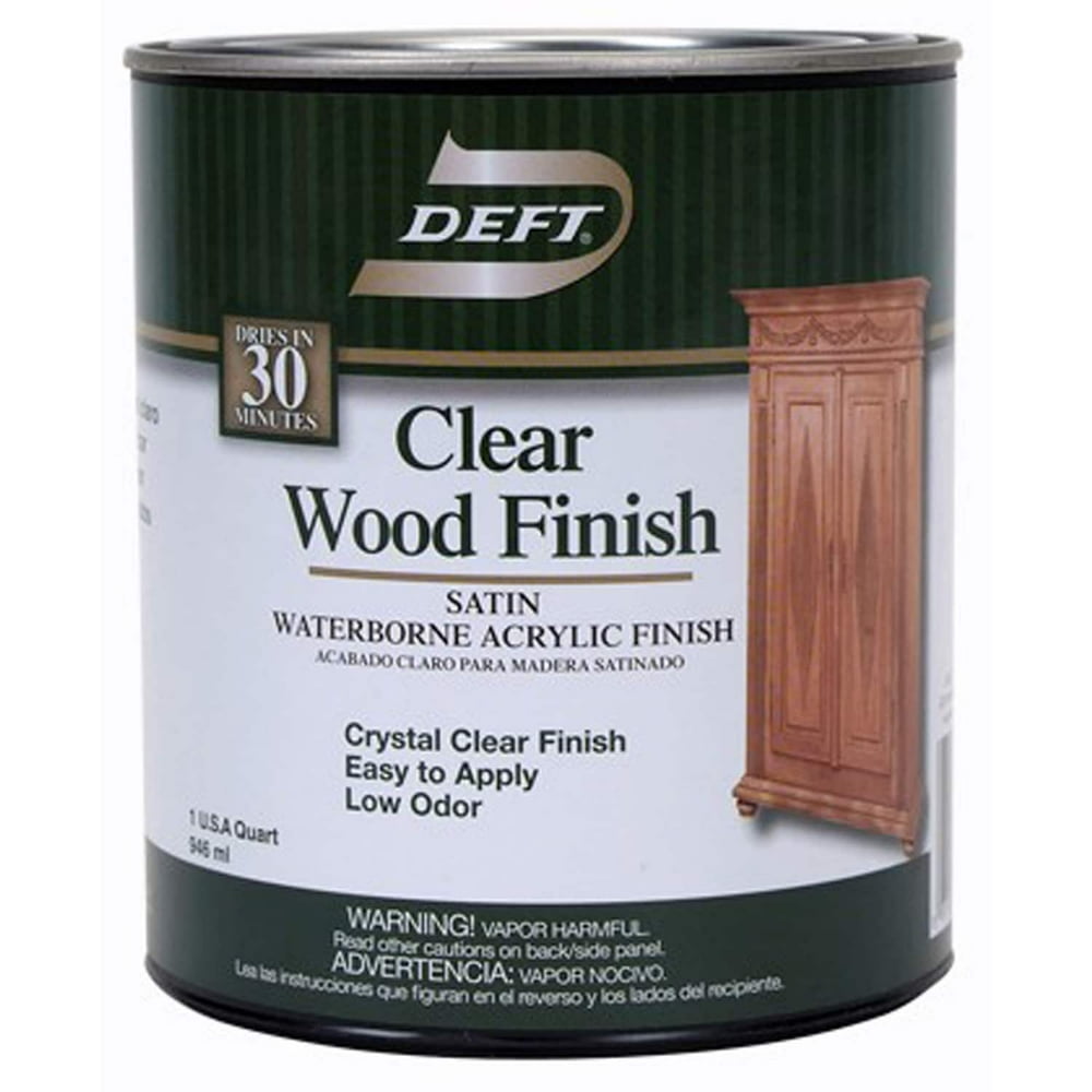DFT109/04 Deft Qt. Clear Satin WaterBased Wood Finish