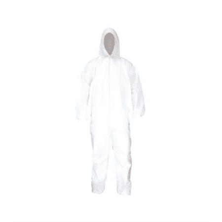 Gen-Nex Hooded Professional Grade Disposable Coverall, Full Zipper Front, Elastic Wrist and Ankles, Microporous Polyethylene Coated Polypropylene Work Coveralls for Painting, Automotive, MRO(X-Large)