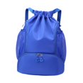 thumbnail image 2 of Mochila deportiva con cordón, bolsa de gimnasio, resistente al agua, bolsa de baloncesto, bolsa con cierre Azul, 2 of 8