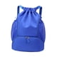 thumbnail image 2 of Mochila con cordón para hombre y mujer, ligera, para exteriores, de gran capacidad, impermeable, con compartimento para zapatos, bolsa deportiva para Azul, 2 of 8