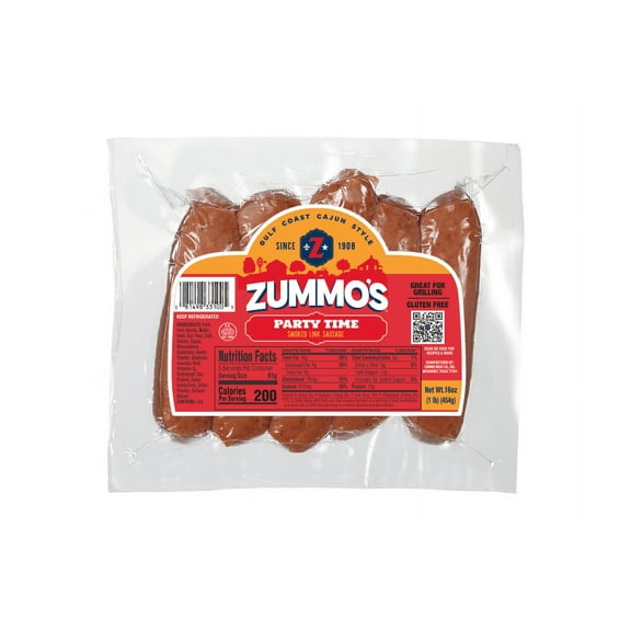 Zummo's Partytime Fully Cooked Smoked Link Sausage, 1 lb