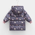 thumbnail image 4 of Abtuhar Toddler Kids Boys Girls Fall Winter Hooded Casual Outerwear and Jackets Winter Floral‑print Thick Padded Coat with Zip Buttons and Pockets for 1‑8 Years, 4 of 4