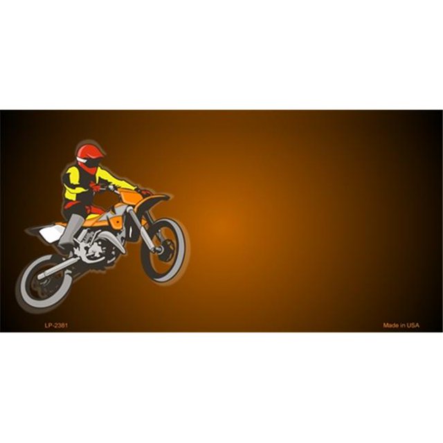 Dirt Bike Rider Offset Flat License Plates Tags