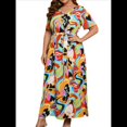 thumbnail image 1 of Vestido de Verano Holgado Informal de Corta con Corte A y Corte en A para Mujer, Talla Grande Color XXXL, 1 of 7
