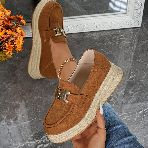 Wowcloth Women's Casual Loafers & Sandals – Comfortable Lift Slip-On with Stylish Versatile Fisherman Design for Everyday Summer and Fall Outfits