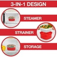 thumbnail image 5 of 3 pc Microwavable Cooker with Food Storage- XMAS Holiday Cooking Made Easy- Removable Strainer & Locking Steam Vent Lid- BPA Free, Fridge & Freezer Safe | 1.3 Liters, 5 of 5