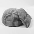 thumbnail image 6 of Viworld Unisex Winter Beanie Hat Short Ribbed Fisherman Skullcap Trawler Knit Cuff Beanie Cap, Gray, 6 of 6