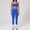 Blue, variant on 2 Piece Workout Sets for Women, Seamless Cutout One Shoulder Sports Bra V Scrunch Butt Lifting High Waist Leggings Gym Set