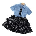 thumbnail image 2 of YTDSCS Kids Toddler Girls Dress Set Short Sleeve Slip Dress + Denim Short Sleeve Jacket Teen Casual Soft Breathable Comfortable Versatile Summer Outfits for Size 4-12Years, 2 of 6