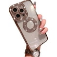 thumbnail image 2 of for iPhone 15 Pro Clear Glitter Case,Cute Bling Sparkle Shiny Rhinestone Diamond Camera Protection Logo View Soft TPU Plating Bumper Women Girls Phone Case for iPhone 15 Pro 6.1 inch (Silver), 2 of 4