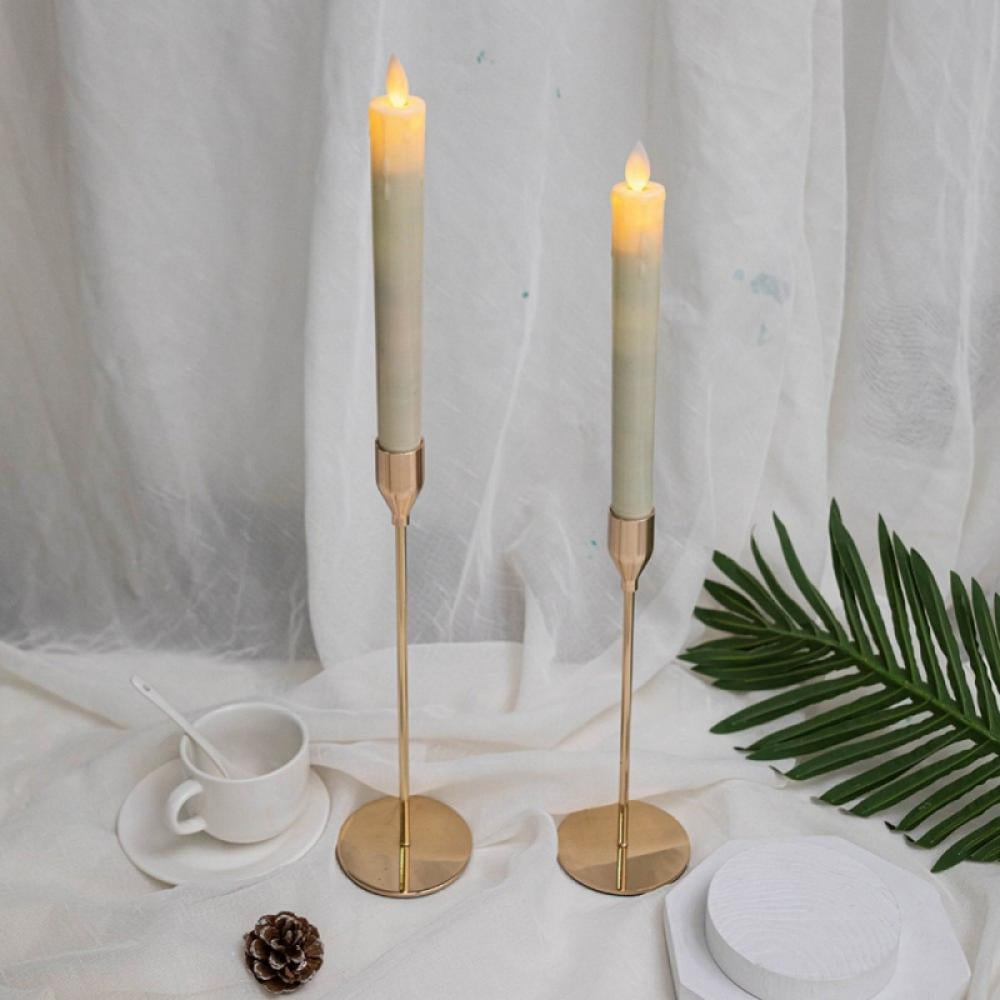 2PCS Flameless Taper Candle, LED Battery Operated Candles, Ivory Wax
