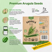 Organo Republic Arugula Roquette Seeds – 2,900+ Non-GMO Heirloom Seeds, 5g Packet for Planting Greens Indoors & Outdoors, Spicy Salad Leaf for Home Garden