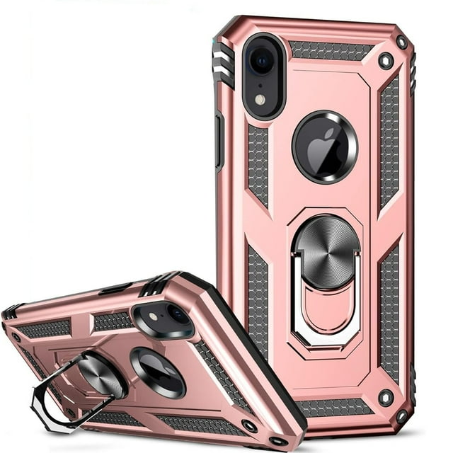 Supershield Armor-X Robuste Étui iPhone XR avec Support Anneau - Or Rose