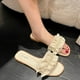 thumbnail image 2 of Amzcrzy Zapatos de mujer,Zapatos de mujer,Zapatillas de mujer, Sandalias planas con perlas para mujer, estilo playero, para vacaciones y viento Sandalias Mujer Zapatillas De Casa, 2 of 5