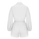 thumbnail image 4 of Bermudas Conjunto de pantalón de 2 piezas para mujer Camisa de manga larga Top Shorts Traje diario (Blanco XL) Kuymtek Blanco T XL para Mujer, 4 of 8