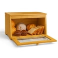 thumbnail image 1 of Panera Bamboo 28 * 38 * 21 cm, Panera de Gran Capacidad, Panara para Pan, Panera de Bambú, Caja de Almacenamiento para Cocina, Pan, Caja de Madera para Pan con Ventana Transparente, 1 of 7